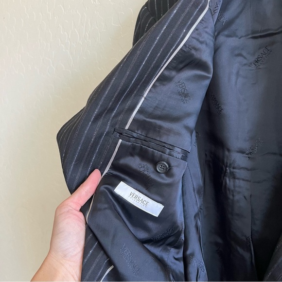 Vintage 90s Versace Striped blazer jacket Versace Collection Couture - Picture 6 of 7